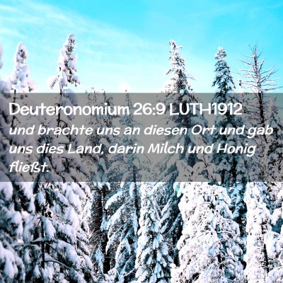 Picture 02 - Deuteronomium 26:9 LUTH1912 - und brachte uns an diesen Ort und gab uns dies - Bible Verse Picture