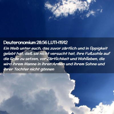 Picture 02 - Deuteronomium 28:56 LUTH1912 - Ein Weib unter euch, das zuvor zärtlich und in - Bible Verse Picture