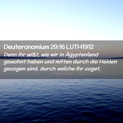 Picture 02 - Deuteronomium 29:16 LUTH1912 - Denn ihr wißt, wie wir in Ägyptenland gewohnt - Bible Verse Picture