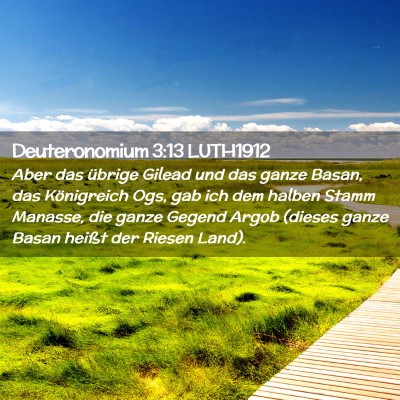 Picture 02 - Deuteronomium 3:13 LUTH1912 - Aber das übrige Gilead und das ganze Basan, das - Bible Verse Picture