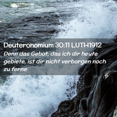 Picture 02 - Deuteronomium 30:11 LUTH1912 - Denn das Gebot, das ich dir heute gebiete, ist - Bible Verse Picture