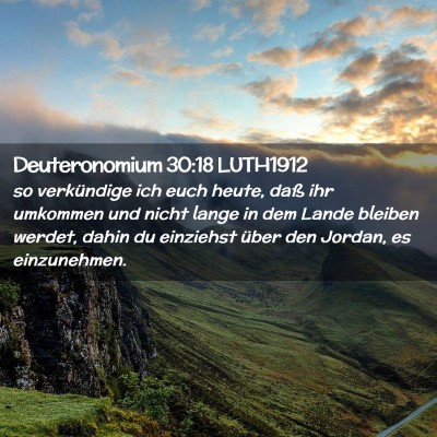 Picture 02 - Deuteronomium 30:18 LUTH1912 - so verkündige ich euch heute, daß ihr umkommen - Bible Verse Picture
