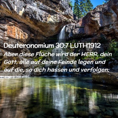 Picture 02 - Deuteronomium 30:7 LUTH1912 - Aber diese Flüche wird der HERR, dein Gott, alle - Bible Verse Picture