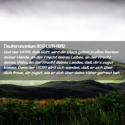Picture 02 - Deuteronomium 30:9 LUTH1912 - Und der HERR, dein Gott, wird dir Glück geben in - Bible Verse Picture
