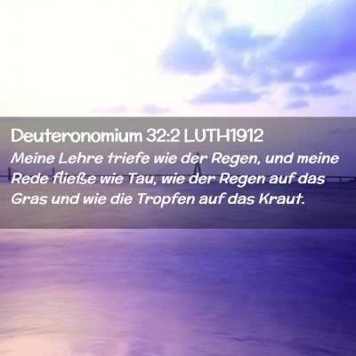 Picture 02 - Deuteronomium 32:2 LUTH1912 - Meine Lehre triefe wie der Regen, und meine Rede - Bible Verse Picture