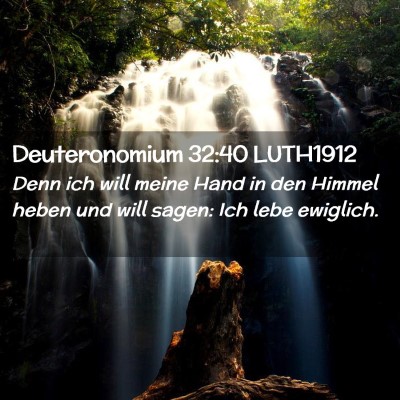 Picture 02 - Deuteronomium 32:40 LUTH1912 - Denn ich will meine Hand in den Himmel heben und - Bible Verse Picture