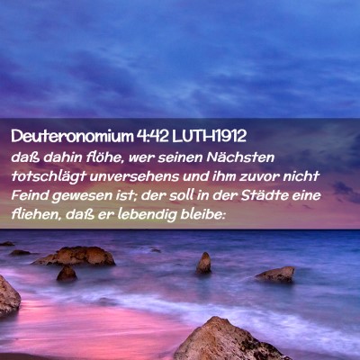 Picture 02 - Deuteronomium 4:42 LUTH1912 - daß dahin flöhe, wer seinen Nächsten - Bible Verse Picture