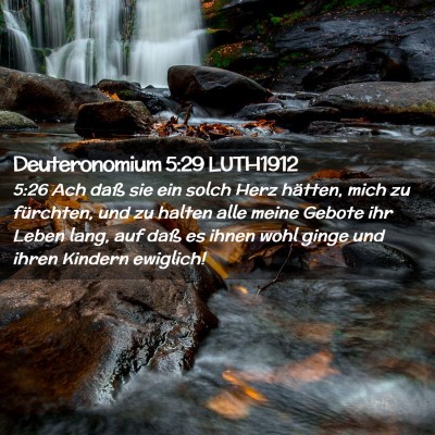 Picture 02 - Deuteronomium 5:29 LUTH1912 - 5:26 Ach daß sie ein solch Herz hätten, mich zu - Bible Verse Picture