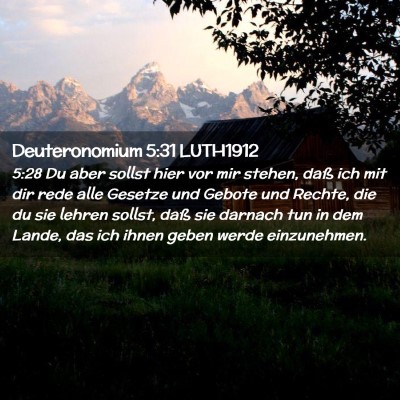 Picture 02 - Deuteronomium 5:31 LUTH1912 - 5:28 Du aber sollst hier vor mir stehen, daß ich - Bible Verse Picture