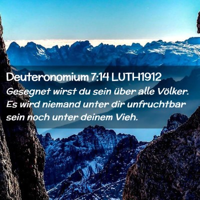 Picture 02 - Deuteronomium 7:14 LUTH1912 - Gesegnet wirst du sein über alle Völker. Es - Bible Verse Picture