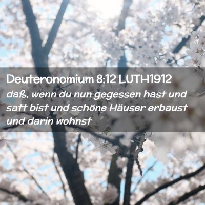 Picture 02 - Deuteronomium 8:12 LUTH1912 - daß, wenn du nun gegessen hast und satt bist und - Bible Verse Picture
