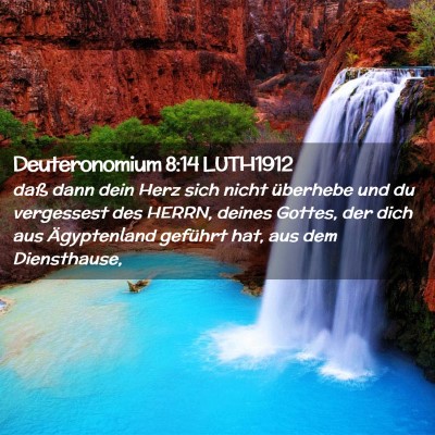 Picture 02 - Deuteronomium 8:14 LUTH1912 - daß dann dein Herz sich nicht überhebe und du - Bible Verse Picture