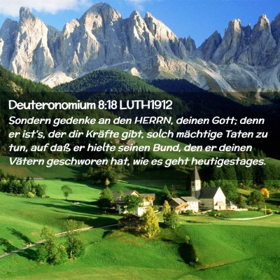 Picture 02 - Deuteronomium 8:18 LUTH1912 - Sondern gedenke an den HERRN, deinen Gott; denn - Bible Verse Picture