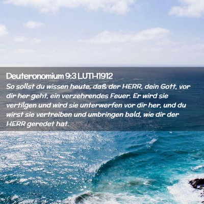 Picture 02 - Deuteronomium 9:3 LUTH1912 - So sollst du wissen heute, daß der HERR, dein - Bible Verse Picture