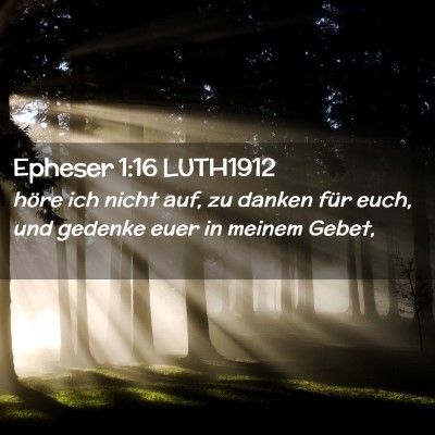 Picture 02 - Epheser 1:16 LUTH1912 - höre ich nicht auf, zu danken für euch, und - Bible Verse Picture