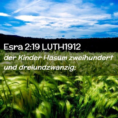 Picture 02 - Esra 2:19 LUTH1912 - der Kinder Hasum zweihundert und - Bible Verse Picture