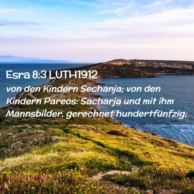 Picture 02 - Esra 8:3 LUTH1912 - von den Kindern Sechanja; von den Kindern Pareos: - Bible Verse Picture