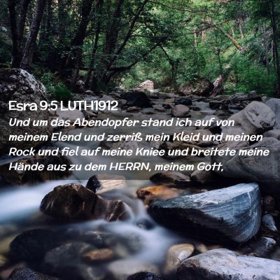 Picture 02 - Esra 9:5 LUTH1912 - Und um das Abendopfer stand ich auf von meinem - Bible Verse Picture