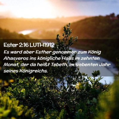 Picture 02 - Ester 2:16 LUTH1912 - Es ward aber Esther genommen zum König Ahasveros - Bible Verse Picture