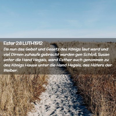 Picture 02 - Ester 2:8 LUTH1912 - Da nun das Gebot und Gesetz des Königs laut ward - Bible Verse Picture