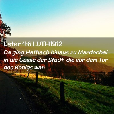 Picture 02 - Ester 4:6 LUTH1912 - Da ging Hathach hinaus zu Mardochai in die Gasse - Bible Verse Picture