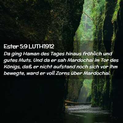 Picture 02 - Ester 5:9 LUTH1912 - Da ging Haman des Tages hinaus fröhlich und - Bible Verse Picture