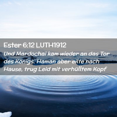 Picture 02 - Ester 6:12 LUTH1912 - Und Mardochai kam wieder an das Tor des Königs. - Bible Verse Picture