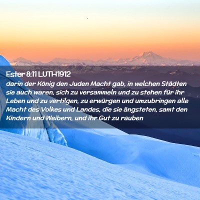 Picture 02 - Ester 8:11 LUTH1912 - darin der König den Juden Macht gab, in welchen - Bible Verse Picture