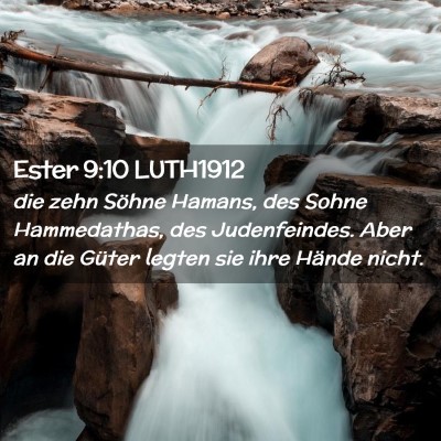 Picture 02 - Ester 9:10 LUTH1912 - die zehn Söhne Hamans, des Sohne Hammedathas, - Bible Verse Picture
