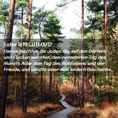 Picture 02 - Ester 9:19 LUTH1912 - Darum machten die Juden, die auf den Dörfern und - Bible Verse Picture