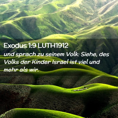 Picture 02 - Exodus 1:9 LUTH1912 - und sprach zu seinem Volk: Siehe, des Volks der - Bible Verse Picture