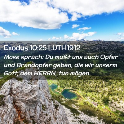 Picture 02 - Exodus 10:25 LUTH1912 - Mose sprach: Du mußt uns auch Opfer und - Bible Verse Picture