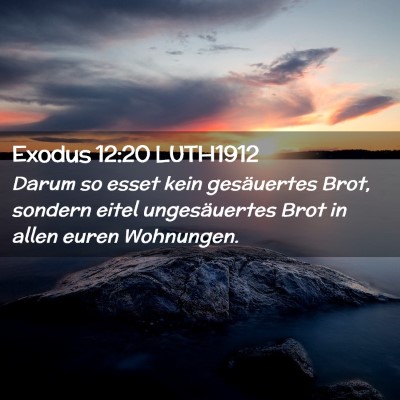 Picture 02 - Exodus 12:20 LUTH1912 - Darum so esset kein gesäuertes Brot, sondern - Bible Verse Picture