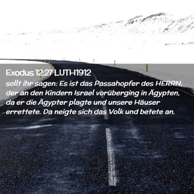 Picture 02 - Exodus 12:27 LUTH1912 - sollt ihr sagen: Es ist das Passahopfer des - Bible Verse Picture