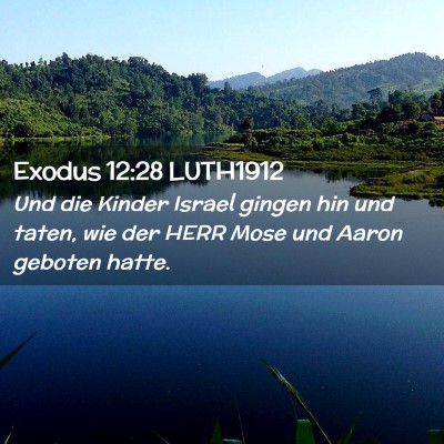 Picture 02 - Exodus 12:28 LUTH1912 - Und die Kinder Israel gingen hin und taten, wie - Bible Verse Picture