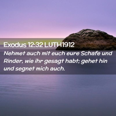 Picture 02 - Exodus 12:32 LUTH1912 - Nehmet auch mit euch eure Schafe und Rinder, wie - Bible Verse Picture