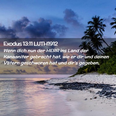 Picture 02 - Exodus 13:11 LUTH1912 - Wenn dich nun der HERR ins Land der Kanaaniter - Bible Verse Picture