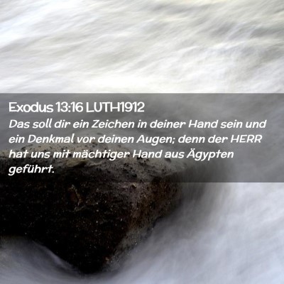Picture 02 - Exodus 13:16 LUTH1912 - Das soll dir ein Zeichen in deiner Hand sein und - Bible Verse Picture