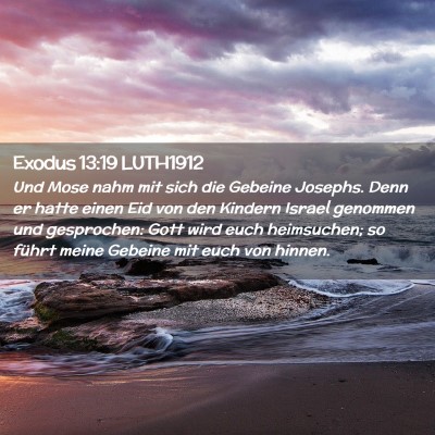 Picture 02 - Exodus 13:19 LUTH1912 - Und Mose nahm mit sich die Gebeine Josephs. Denn - Bible Verse Picture