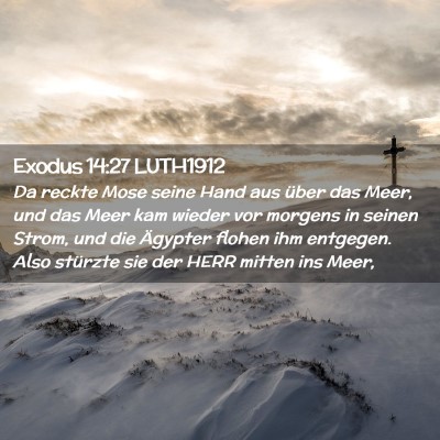 Picture 02 - Exodus 14:27 LUTH1912 - Da reckte Mose seine Hand aus über das Meer, und - Bible Verse Picture
