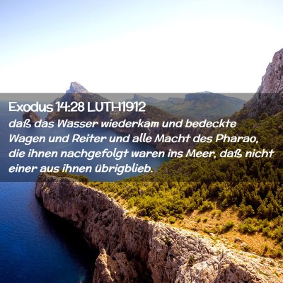 Picture 02 - Exodus 14:28 LUTH1912 - daß das Wasser wiederkam und bedeckte Wagen und - Bible Verse Picture