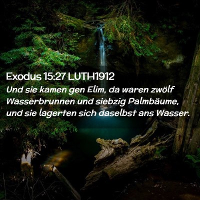 Picture 02 - Exodus 15:27 LUTH1912 - Und sie kamen gen Elim, da waren zwölf - Bible Verse Picture