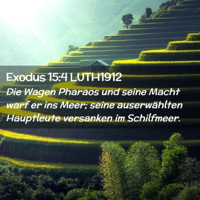 Picture 02 - Exodus 15:4 LUTH1912 - Die Wagen Pharaos und seine Macht warf er ins - Bible Verse Picture