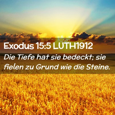 Picture 02 - Exodus 15:5 LUTH1912 - Die Tiefe hat sie bedeckt; sie fielen zu Grund - Bible Verse Picture