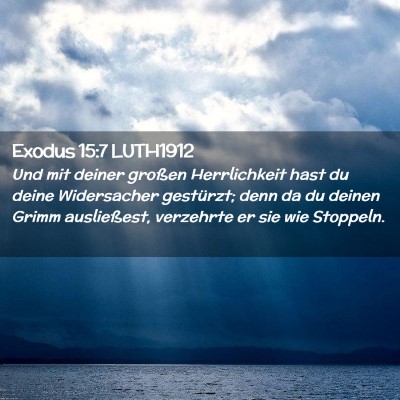 Picture 02 - Exodus 15:7 LUTH1912 - Und mit deiner großen Herrlichkeit hast du deine - Bible Verse Picture