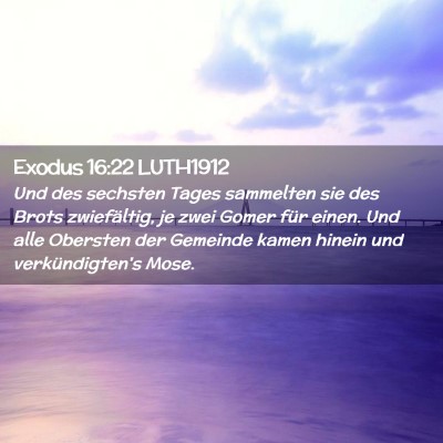 Picture 02 - Exodus 16:22 LUTH1912 - Und des sechsten Tages sammelten sie des Brots - Bible Verse Picture