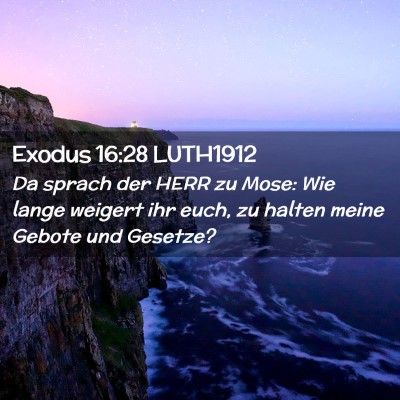 Picture 02 - Exodus 16:28 LUTH1912 - Da sprach der HERR zu Mose: Wie lange weigert ihr - Bible Verse Picture