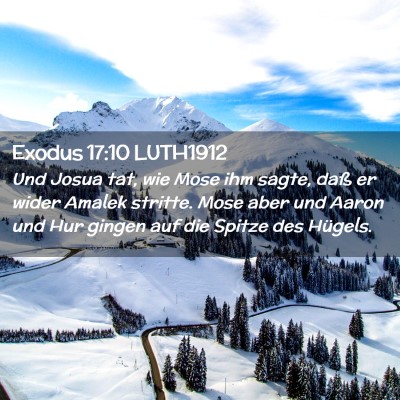 Picture 02 - Exodus 17:10 LUTH1912 - Und Josua tat, wie Mose ihm sagte, daß er wider - Bible Verse Picture