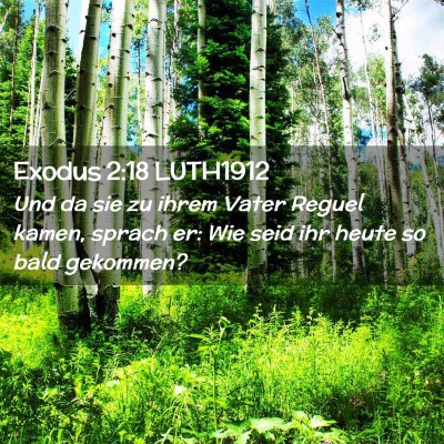 Picture 02 - Exodus 2:18 LUTH1912 - Und da sie zu ihrem Vater Reguel kamen, sprach - Bible Verse Picture