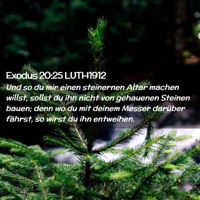 Picture 02 - Exodus 20:25 LUTH1912 - Und so du mir einen steinernen Altar machen - Bible Verse Picture